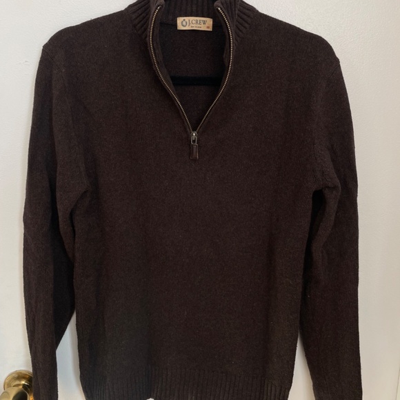 J Crew Italian cashmere quarter zip sweater, chocolate brown size Men's XS - Picture 5 of 5